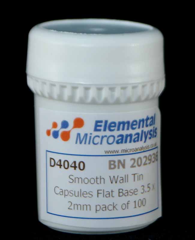 Smooth Wall Tin Capsules Flat Base 3.5 x 2mm pack of 100